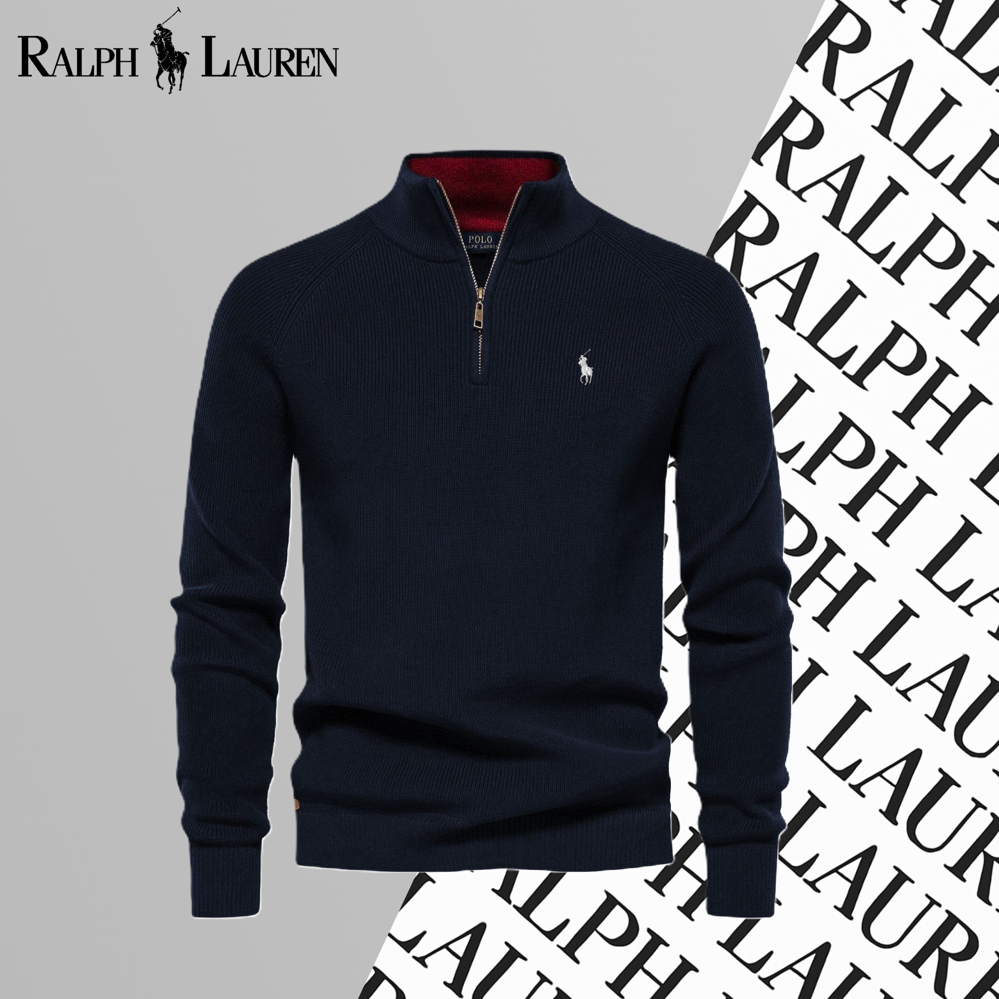 Zipped Collar Sweater R&L (Clearance)